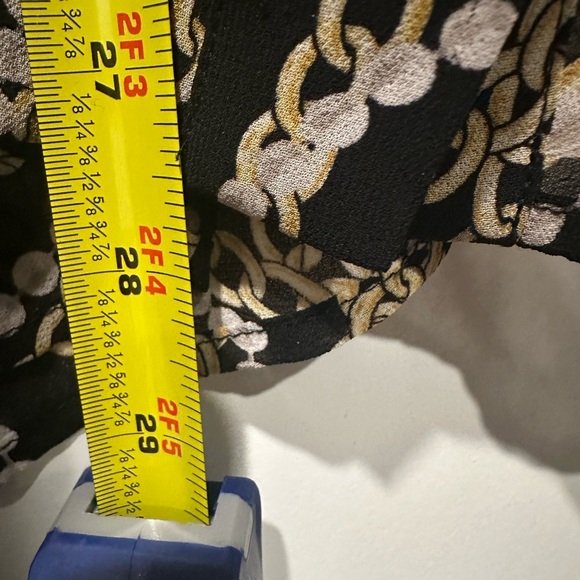 Michael Kors Sheer Button down chain pearl print blouse 2X - Picture 7 of 7